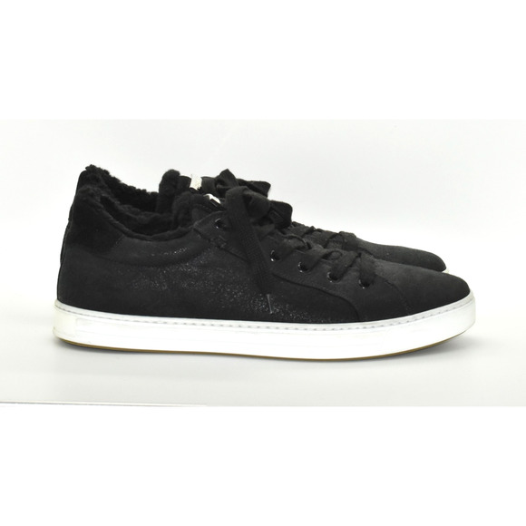 D0 Auth DSQUARED2 Black Suede Shearling Lining Low Top Sneakers Size US 9.5 main image 7